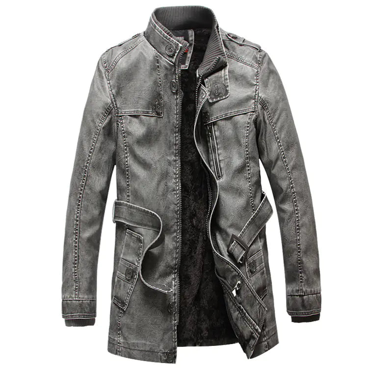 Men's Leather Trench Coat