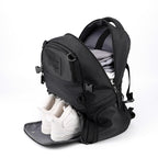 NNEDSZ Black Large Capacity Sports Backpack, Waterproof Basketball & Soccer Bag, Separate Shoe Compartment, Student Backpack