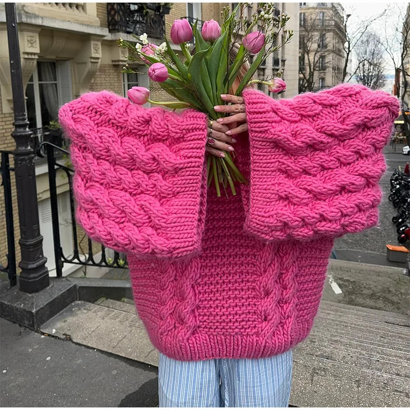 Round Neck Knit Pullover Sweater