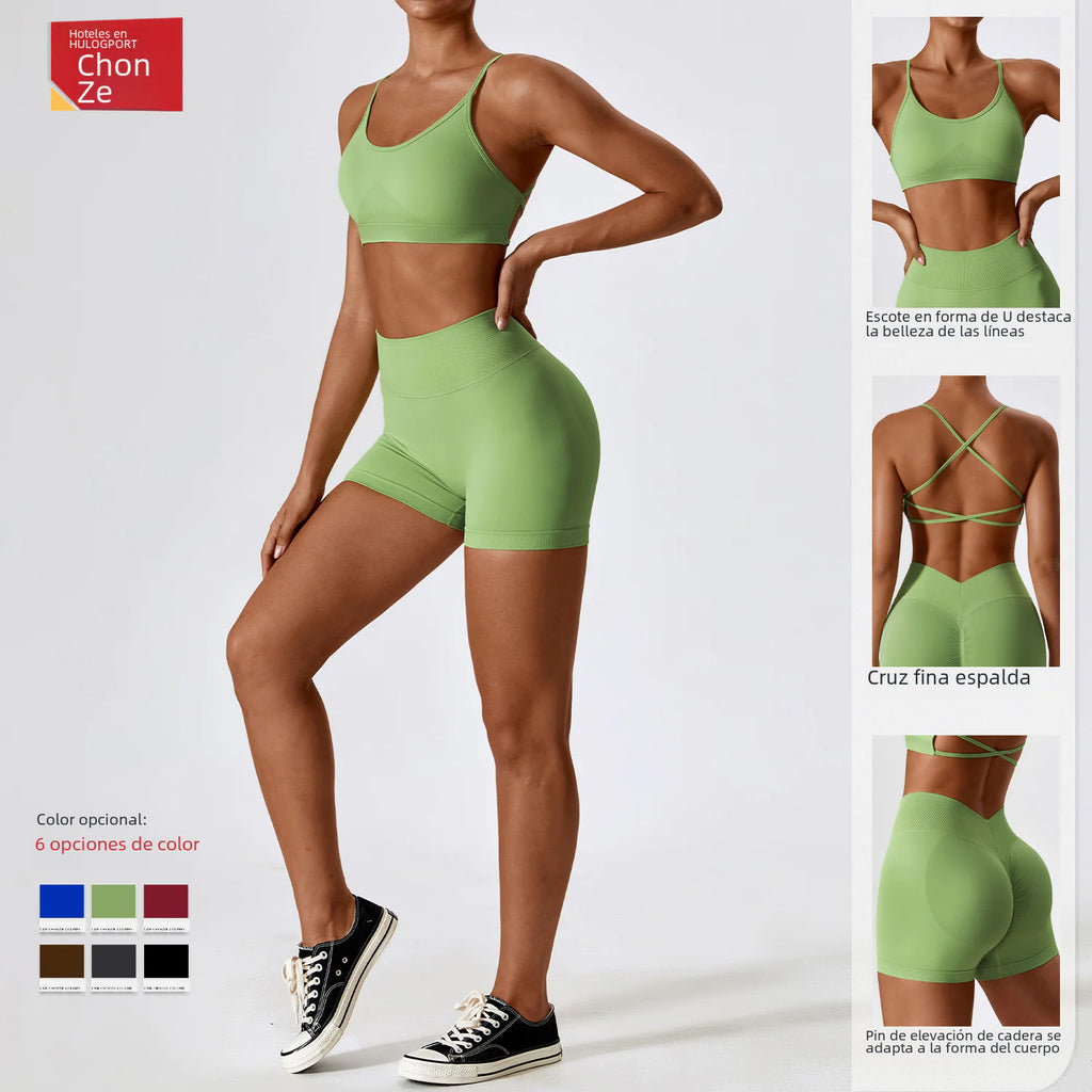 Seamless Yoga Outfit Set for Women - Quick Dry Material