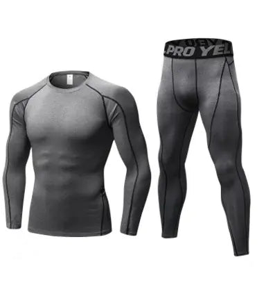 Men’s Fitness Training Set – Long Sleeve Top & Running Tights