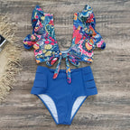 Ruffled High-Waisted Bikini Swimsuit