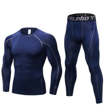 Men’s Fitness Training Set – Long Sleeve Top & Running Tights