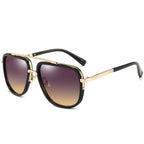 Dollger Übergroße quadratische Piloten-Sonnenbrille für Herren, Piloten-Sonnenbrille, Goldrahmen, Retro-Sonnenbrille