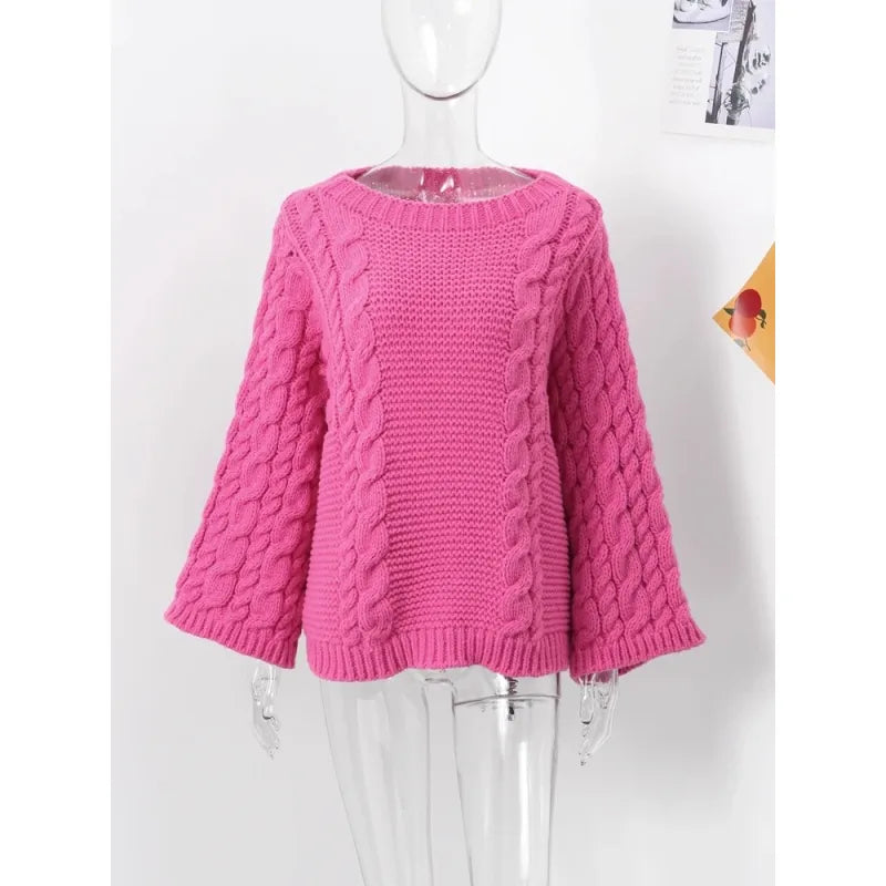 Round Neck Knit Pullover Sweater