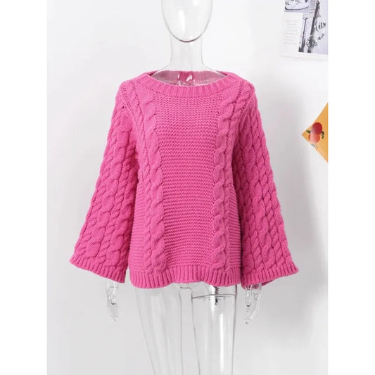 Round Neck Knit Pullover Sweater