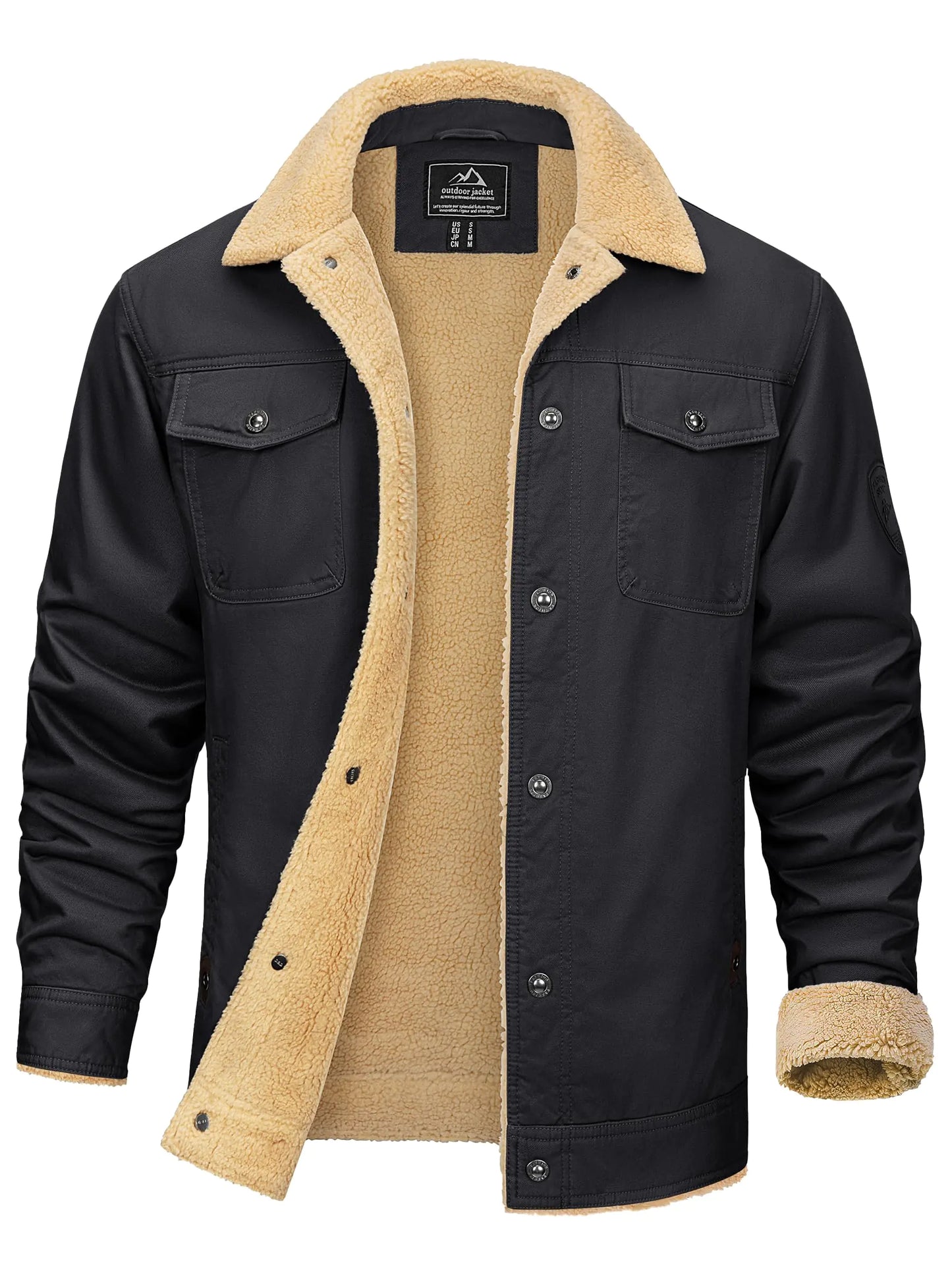 Mens Windproof Sherpa Jacket