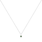 .925 Sterling Silver Treated Color Diamond Solitaire 18" Milgrain Pendant Necklace