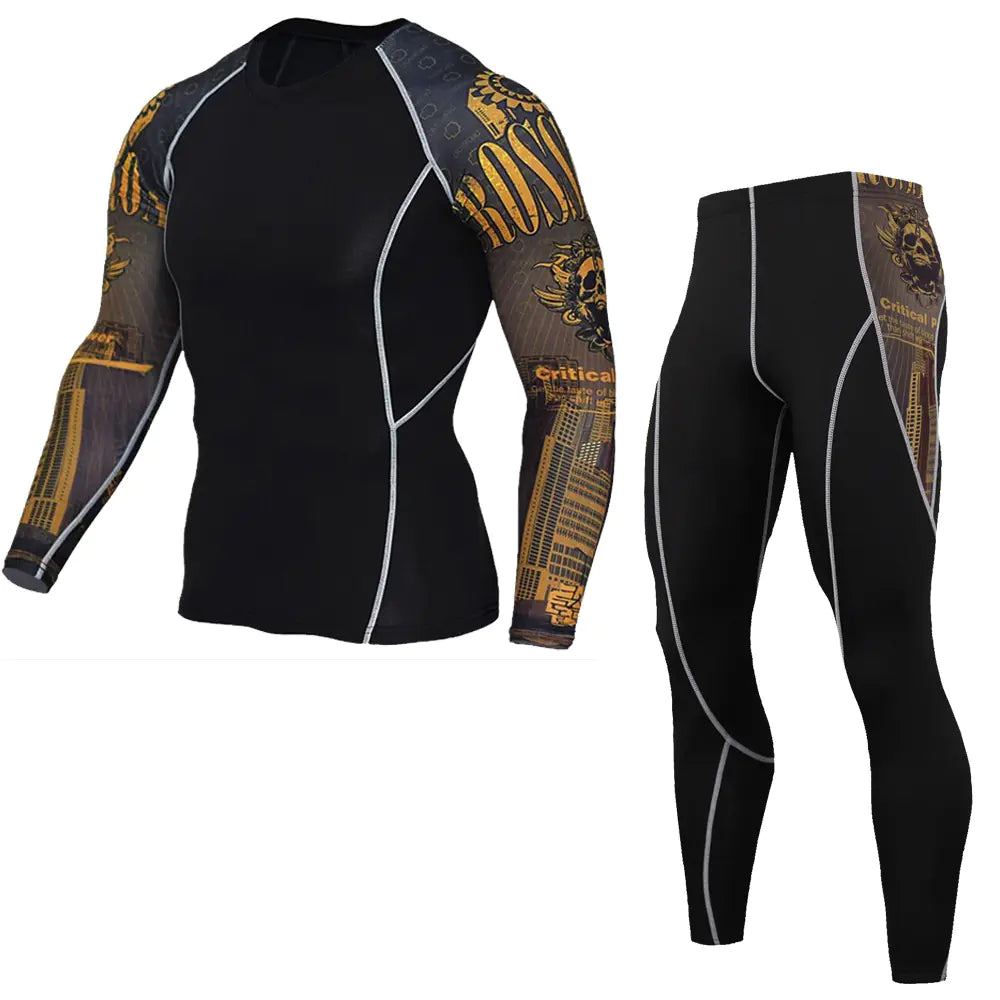 Men's Athletic Set - Long Sleeve Dry Fit T-Shirt