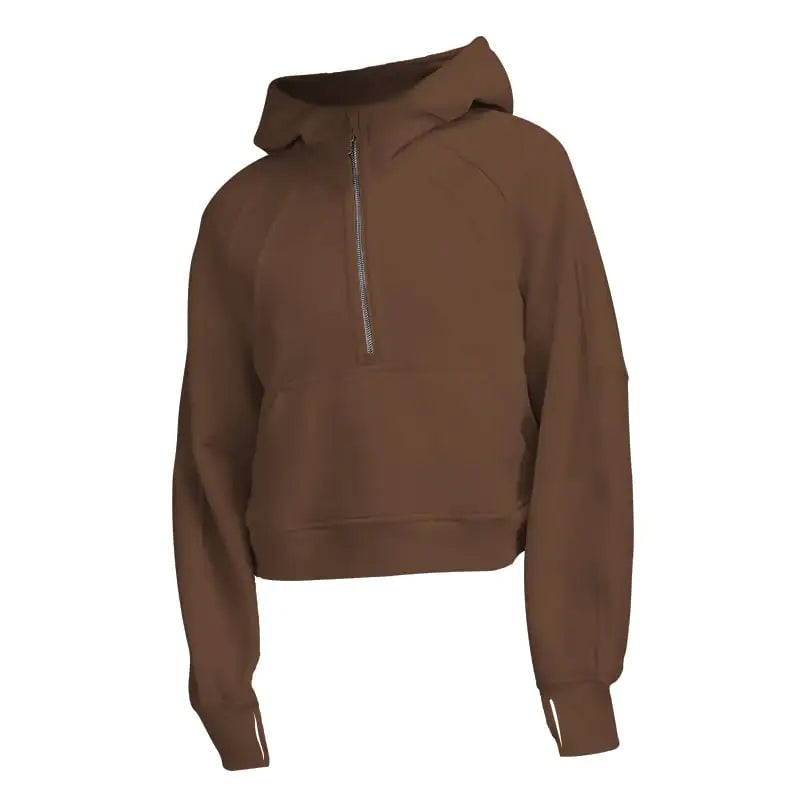 Women's Sports Fitness Fleece Half Zip Hoodie