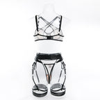Wholesale Bisque Modern Bra and Panties Set with Garter Back View