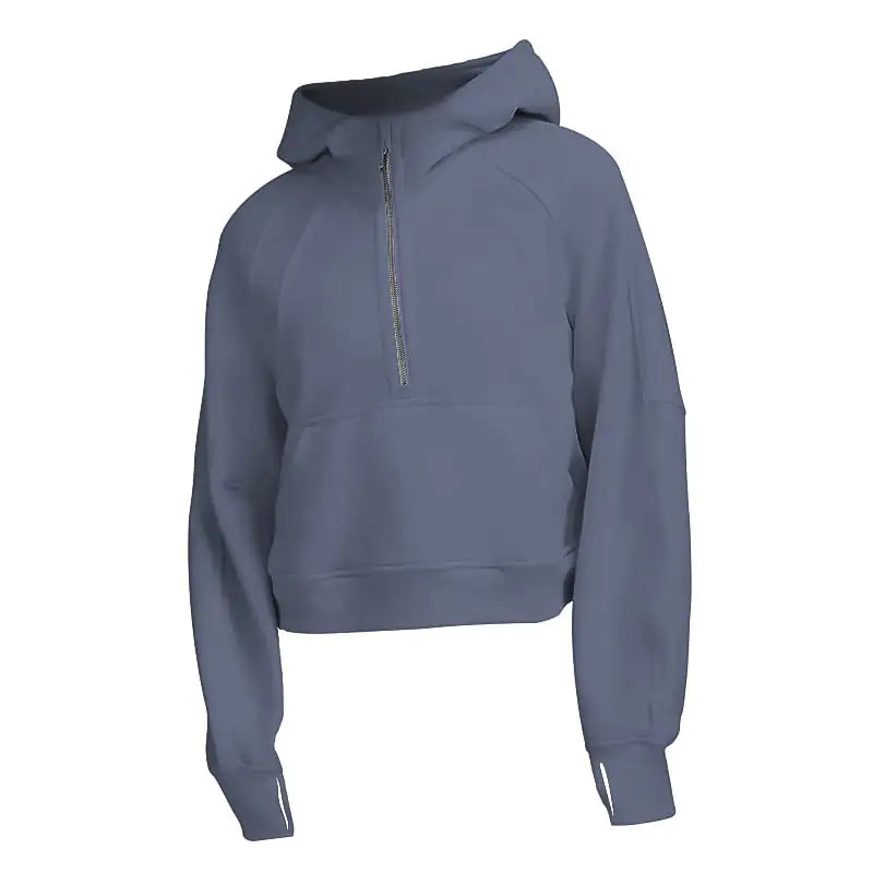 Women's Sports Fitness Fleece Half Zip Hoodie