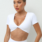Slim-Fit V-Neck Yoga Tee – Stylish & Sporty Activewear