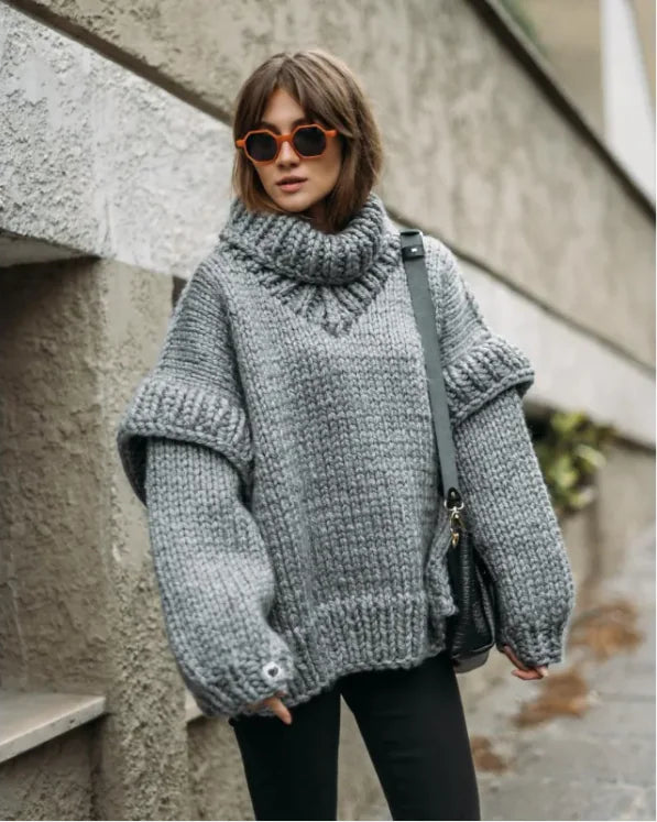 Knitwear Pullover Women's Fluffy Long Sleeve Turtleneck Sweater