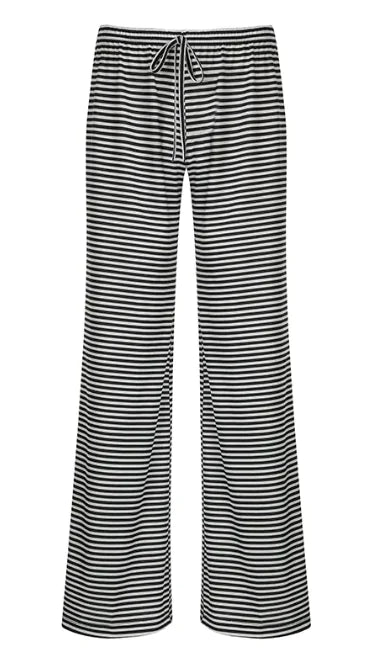 Women's Striped Print Trousers Y2K Fashion Casual Lace Up Home Straight Wide-leg Pants