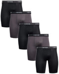 Calzoncillos bóxer de ciclismo Izod para hombre, paquete de 5, color negro/perla ahumada/negro/perla ahumada/negro XL