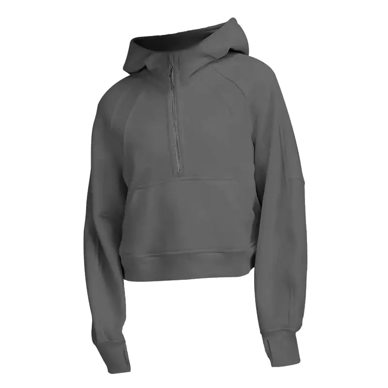 Women's Sports Fitness Fleece Half Zip Hoodie