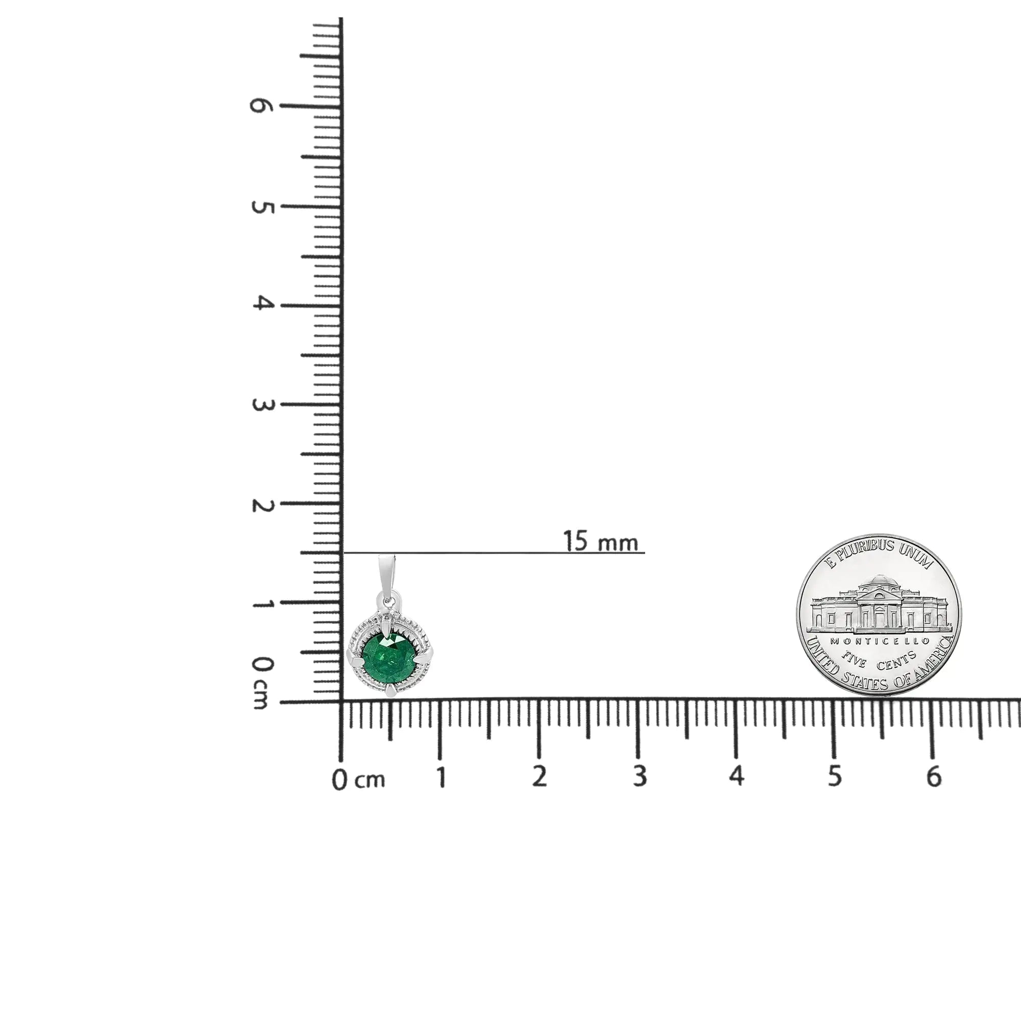 Halskette mit Milgrain-Anhänger, 925er Sterlingsilber, Solitär-Diamant, 45,7 cm