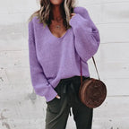 WOLF Lose V-Ausschnitt Stricktop Pullover