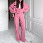 Zip Sweater and Trousers Suit for Women | Trousers Set