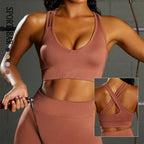 Seamless Knit Sports Bra and High-Waist Yoga Set