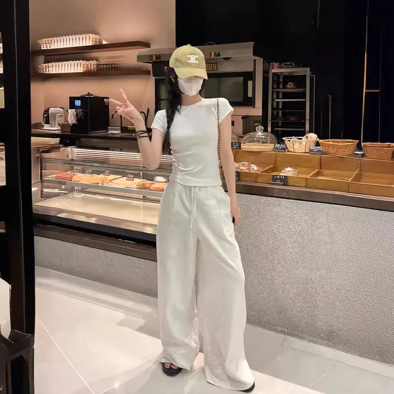 Wide Leg White Trousers For Women