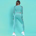 Yoga Outfit Set with Seamless Butt-Lifting Leggings