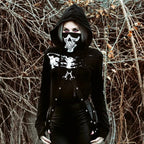 Women Black Skeleton Print