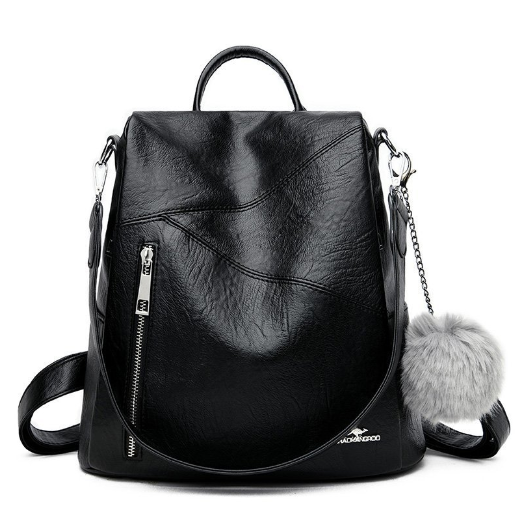 Women's Fashion Soft Leather Backpack - Large Capacity