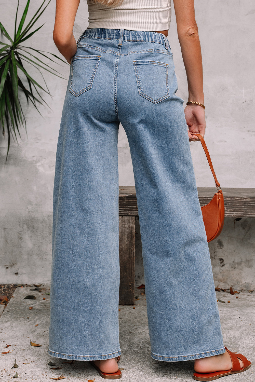 Zoe Medium Wash Super Wide Leg Denim Pants