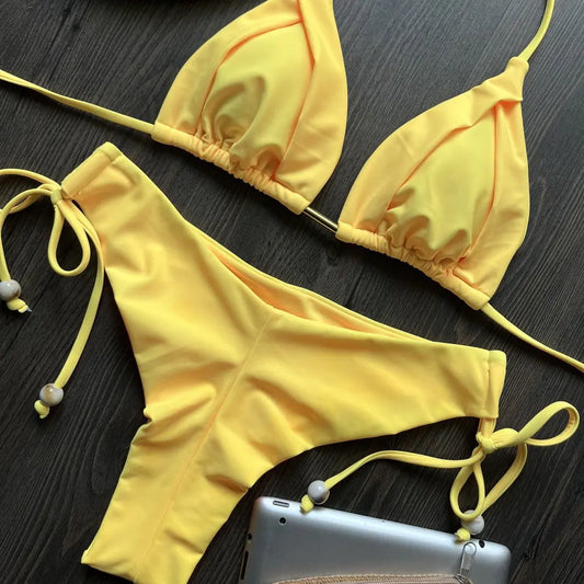 2023 Women's Sexy Solid Color Bikini Swimsuit