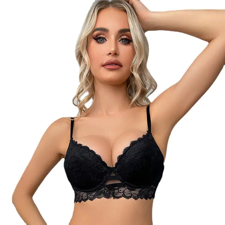Women's Lace Lingerie with Adjustable Thickened Bra