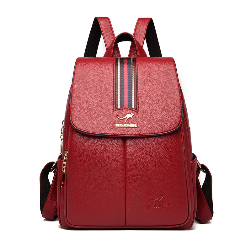 Large Capacity Women's Soft Leather Backpack