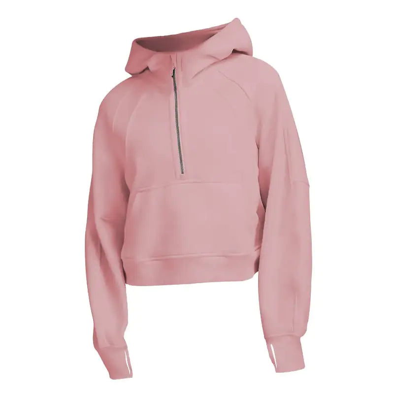 Women's Sports Fitness Fleece Half Zip Hoodie
