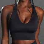 Seamless Knit Sports Bra and High-Waist Yoga Set