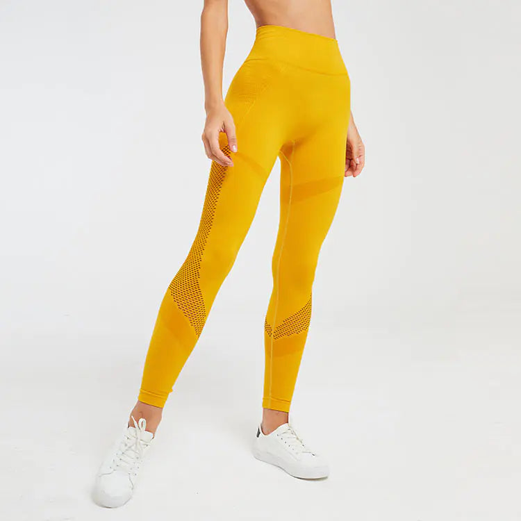 Seamless Hollow Fitness Leggings for Yoga and Gym