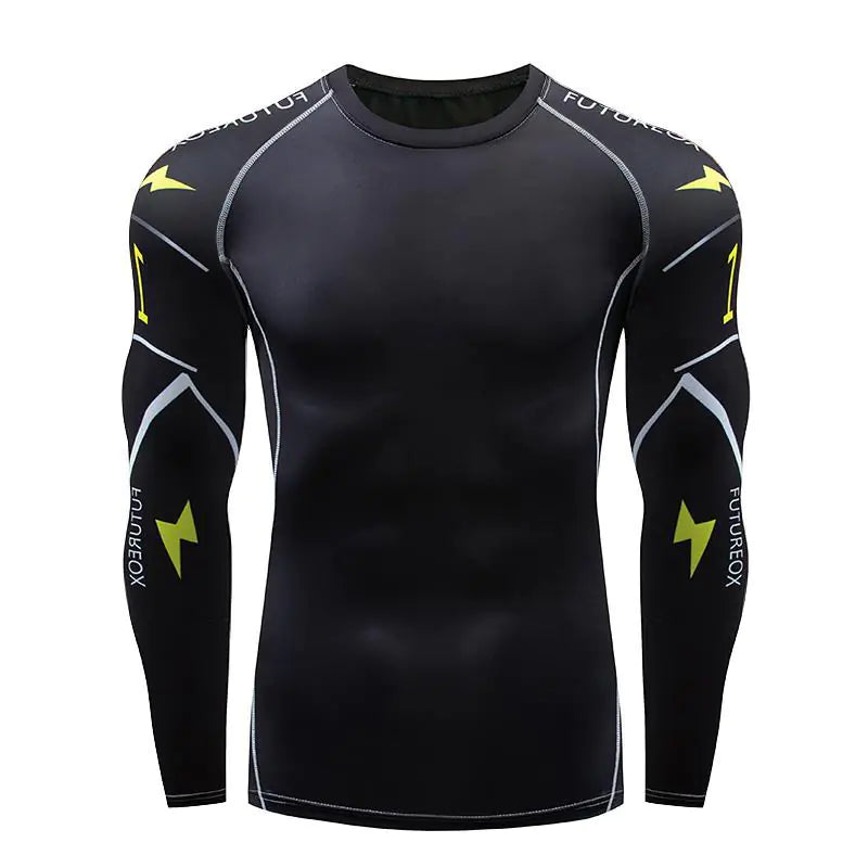 Men’s Athletic Long Sleeve Training Set – Performance Top & Tights for Gym and Combat Sports