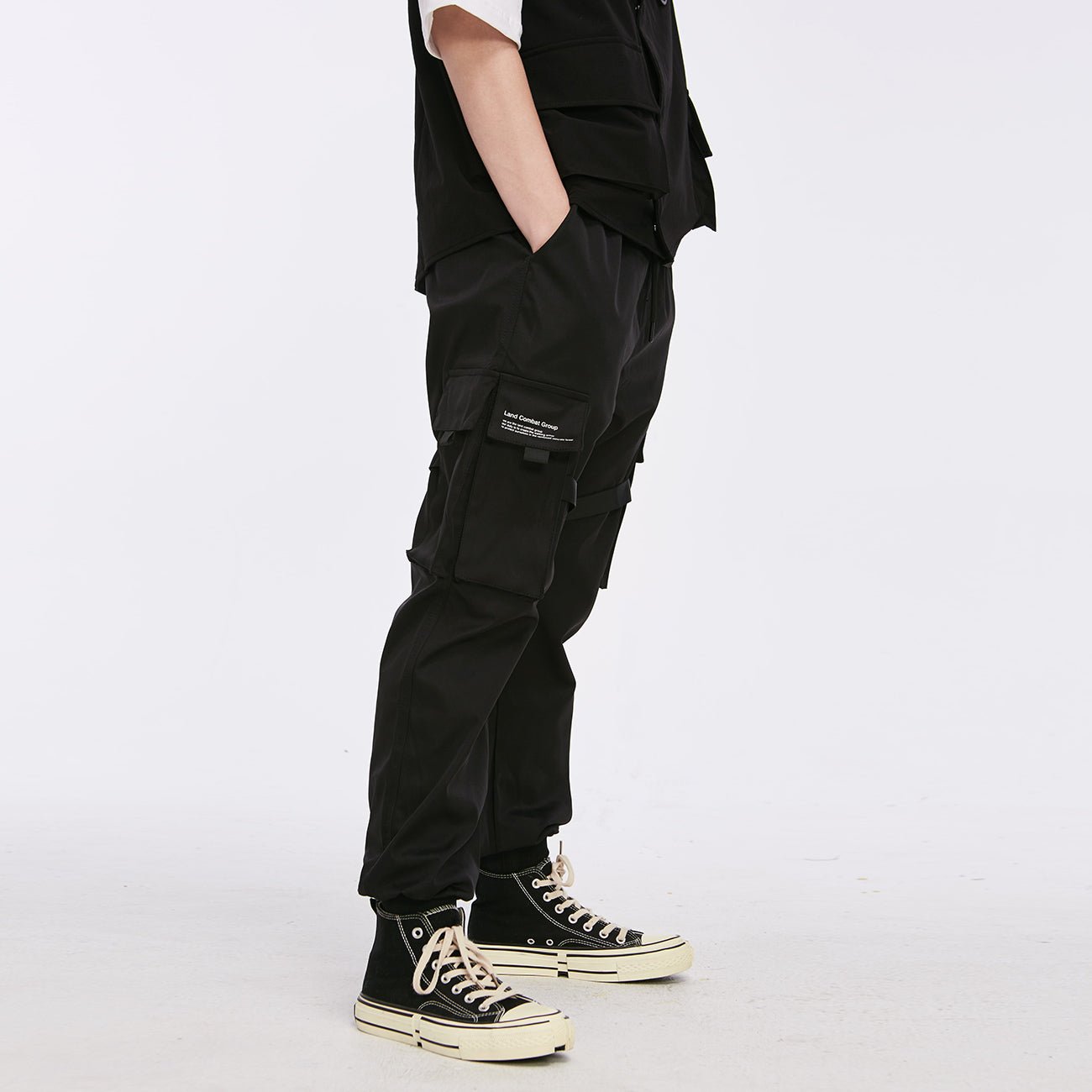DARK  Men Joggers Pants Multi-pocket Elastic Waist Harem Pants Men Hip Hop Streetwear Sweatpants Pencil Pants Techwear