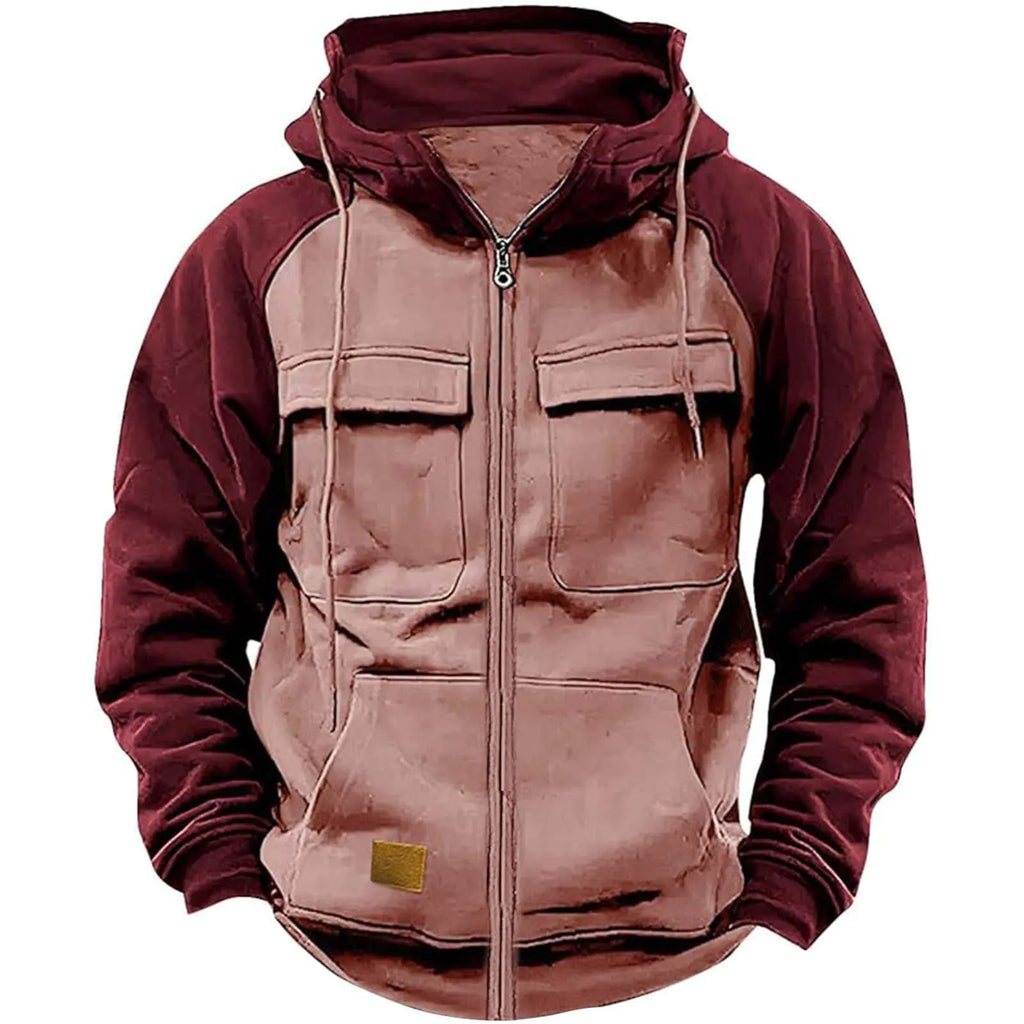 Jacket Mens Mens Hoodie Camo MenS Hoodie Full Zip Up Sweatshirt With Pockets Durable Comfortable Outdoor Jackets Mens Quarter Zip Pink Medium
