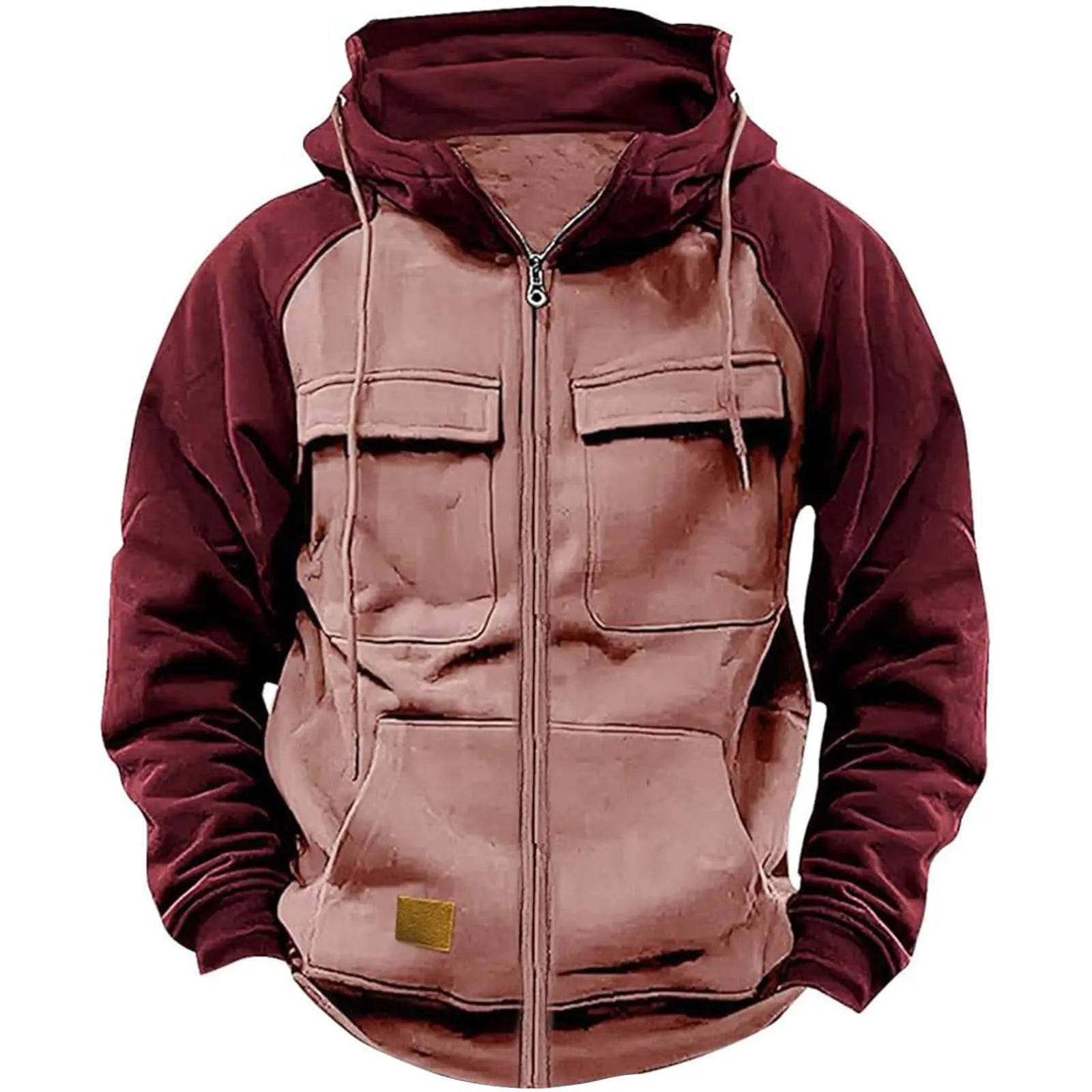 Jacket Mens Mens Hoodie Camo MenS Hoodie Full Zip Up Sweatshirt With Pockets Durable Comfortable Outdoor Jackets Mens Quarter Zip Pink Medium