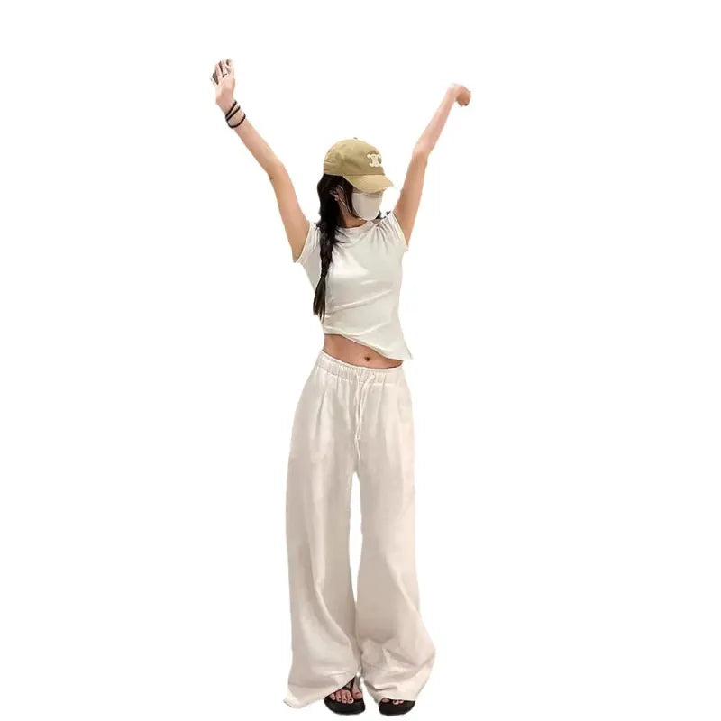 Wide Leg White Trousers For Women