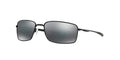 Oakley Herren OO4075 Square Wire Rechteckige Sonnenbrille, Poliertes Schwarz/Schwarz Iridium, 60 mm