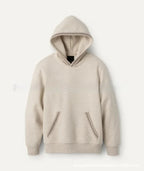 Fleece-Lined Hooded Earth Tone Pullover