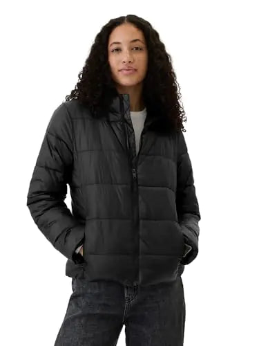 GAP Womens Logo Lightweight Puffer Jacket Black 1 S