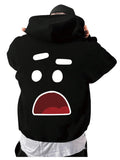 GORGLITTER Sudadera con capucha y estampado gráfico Y2K para hombre, de manga larga, con cordón ajustable, térmica, color negro, emoji grande