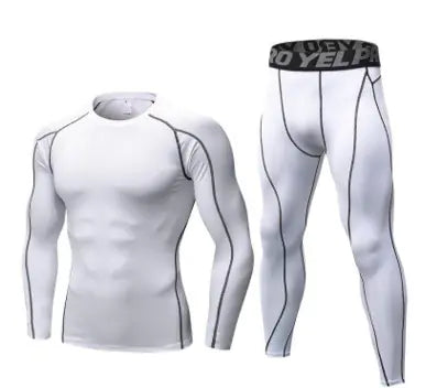 Men’s Fitness Training Set – Long Sleeve Top & Running Tights
