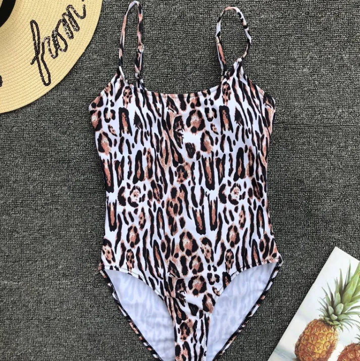 Leopard Print One-Piece Swimsuit - Sexy Bikini Style