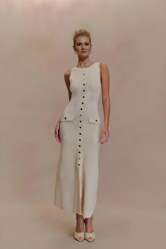 Elegant Knitted Sleeveless Long Dresses