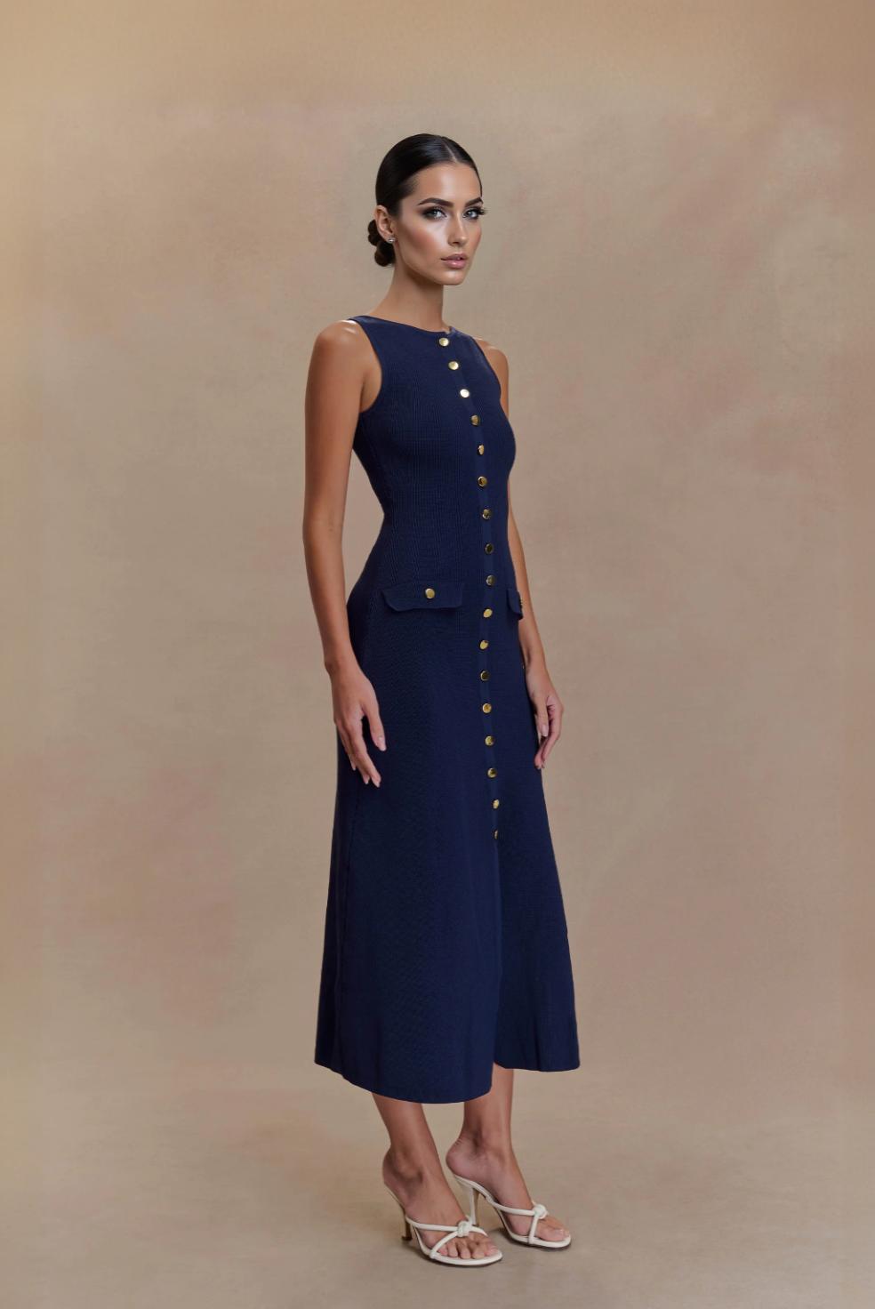 Elegant Knitted Sleeveless Long Dresses