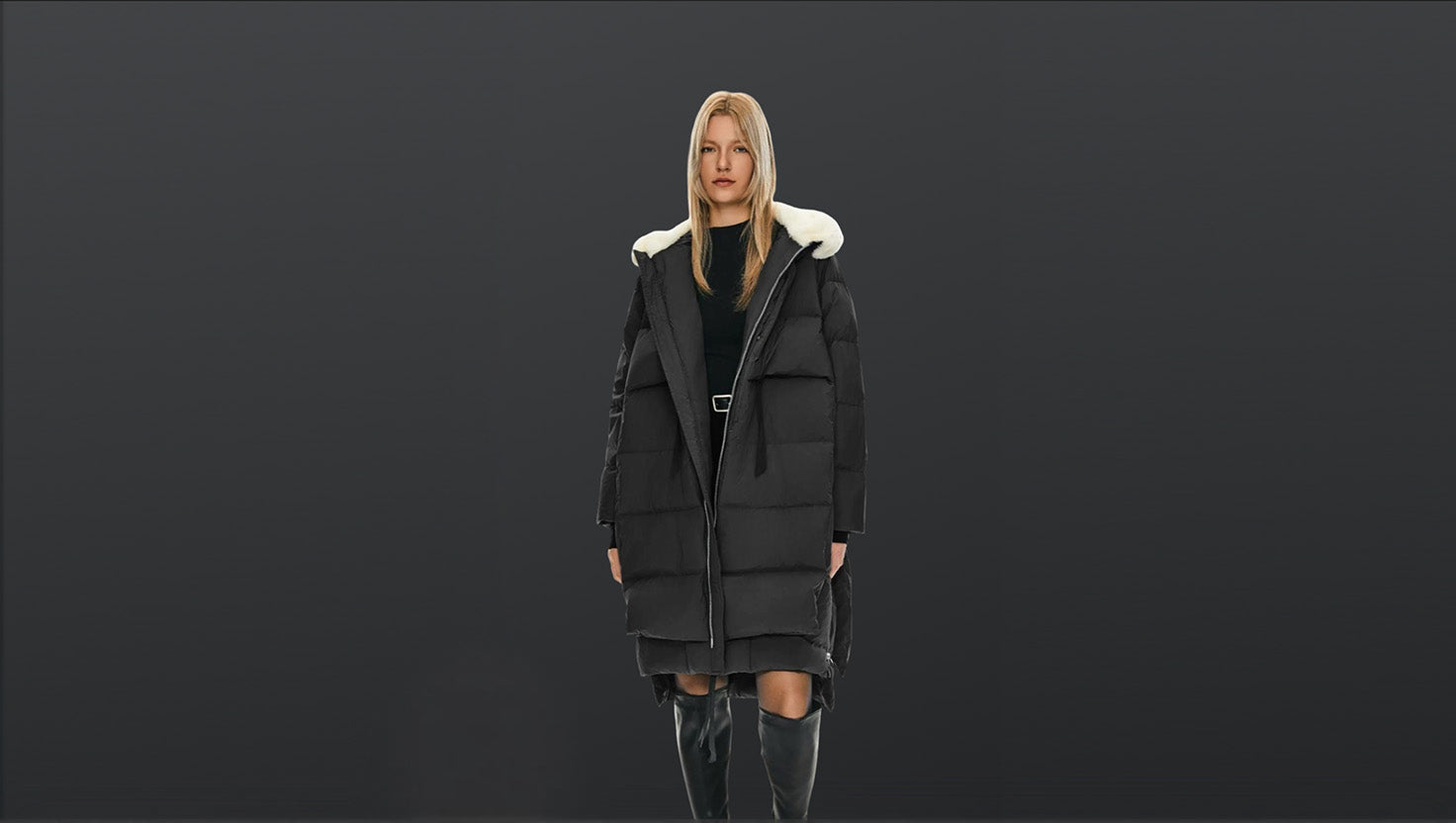 Orolay Womens Long Down Jacket Winter Puffer Jacket Warm Faux-Fur Collar Coat Black Small